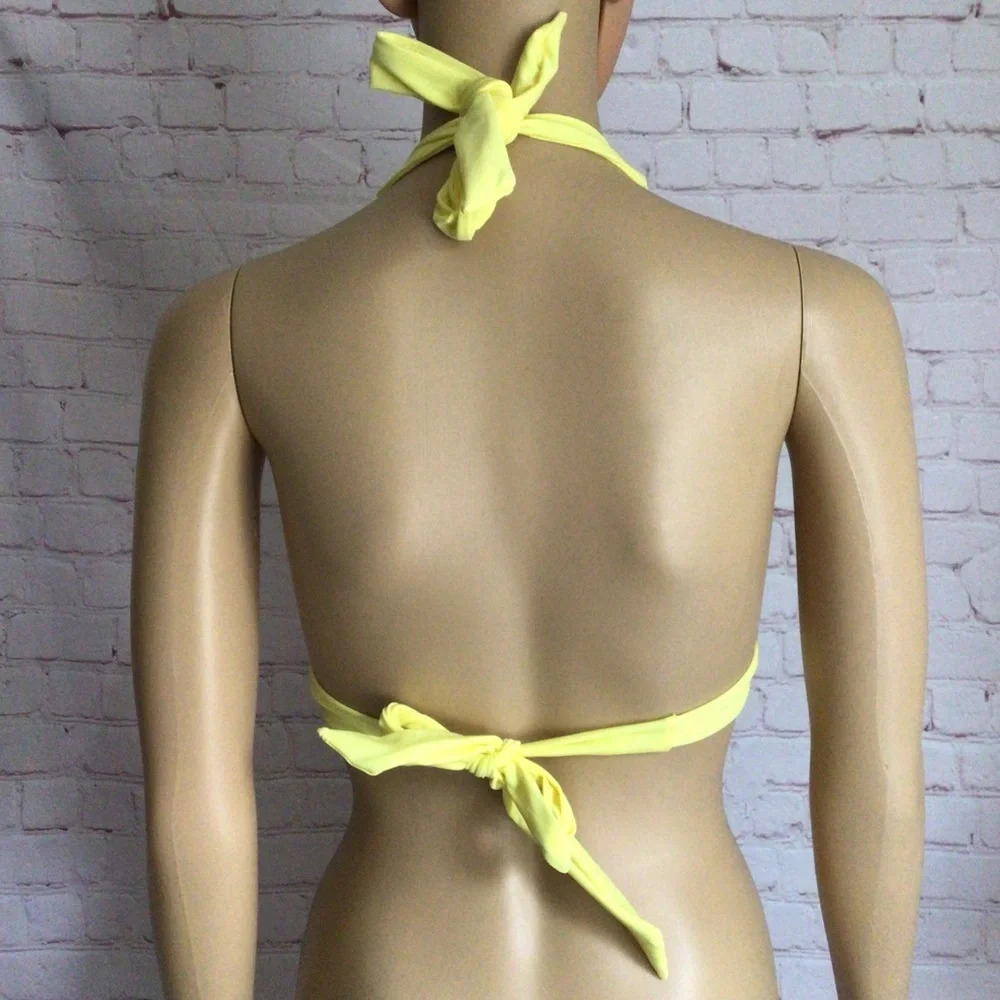 California Waves Lemon Yellow Underwire Bikini Top - Size Medium - Picture 3 of 8